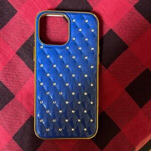 Blue Quilted Phone Case